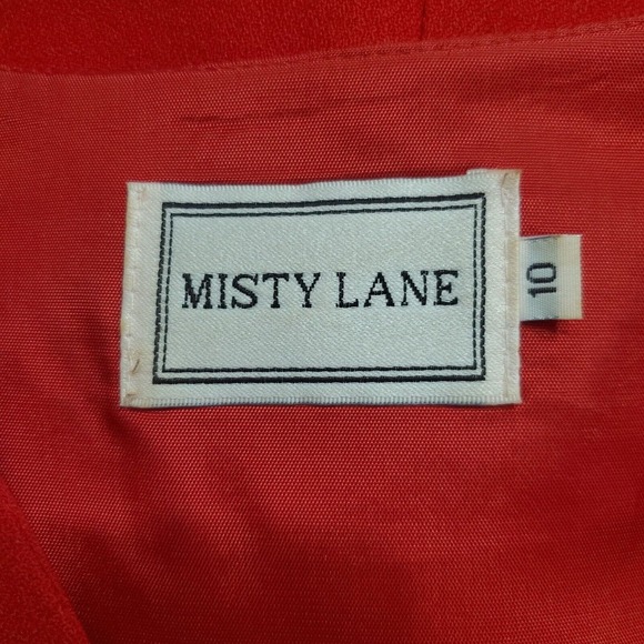 Misty Lane Dress Women's Size 10 Bright Red Wool Blend Long Sleeved Maxi Holiday - Picture 5 of 6